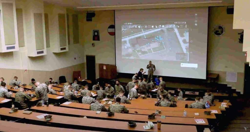 Marines in classroom auditorium